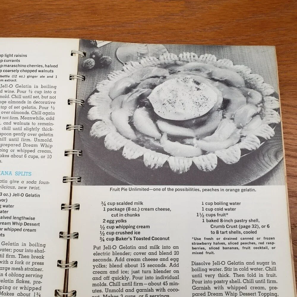 1963 Joys of Jell-O Cookbook Spiral Bound 1st Printing Vintage MCM Color Recipes